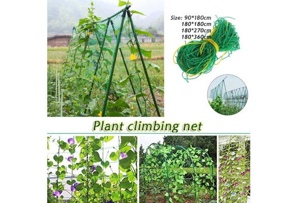 Garden Green Nylon Trellis Netting Support Climbing Bean Plant Net Grow Fence rA 