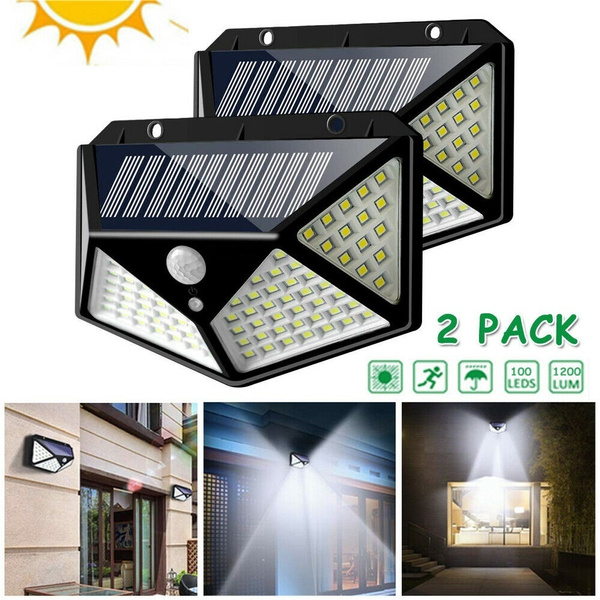 led outdoor solar powered wireless waterproof security motion sensor light