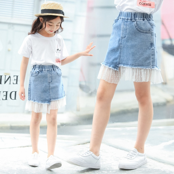 Baby Girls Denim Skirts Kids A-line Skirt Summer Casual Fashion School Girls  Princess Skirt Child Clothes 2 4 6 8 10 12 Years | Wish