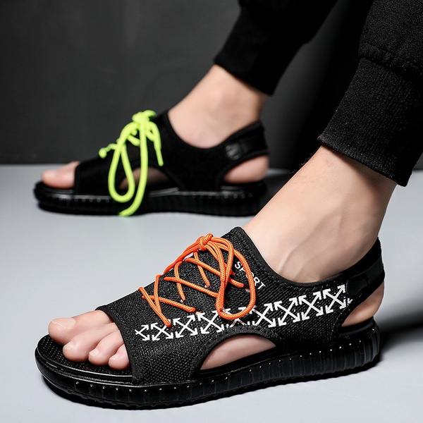 Men s Fashion Mesh Sports Sandals Youth Student Trend Sandals Men Antislip Beach Sandals Boy Breathable cool summer shoes Male Slip on Casual Sandals