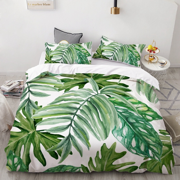 green leaf duvet sets