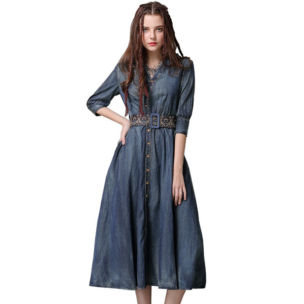 jeans single piece dress