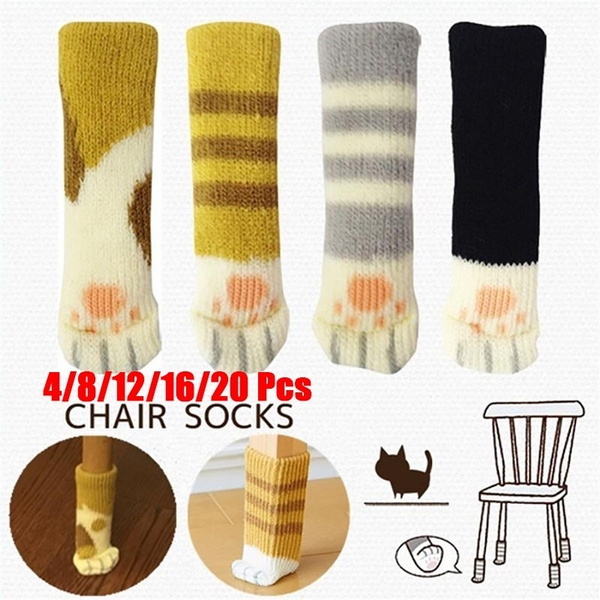 Knitted Cat Paw Chair Table Leg Socks 