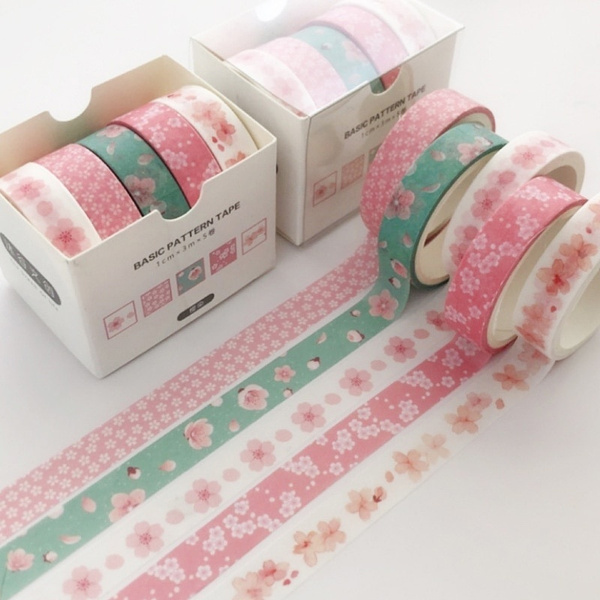 Ribbons Kawaii Grid Washitape Sticker Masking Tape Adhesive Washi Tape Set