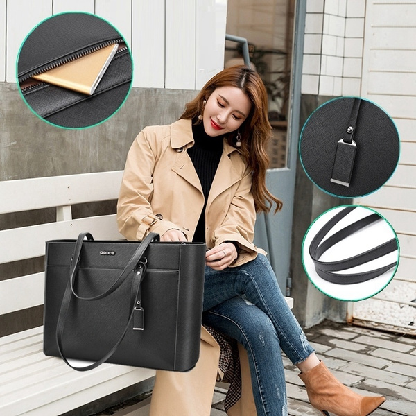 Laptop Bag Laptop Bag for Women 15.6 Inch Professional Briefcase Sleek Work Tote Shoulder Bag for Office Ladies Teachers Saleswomen