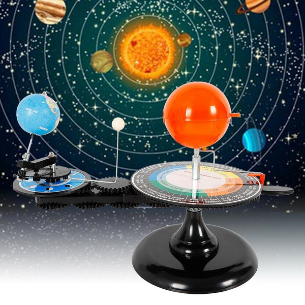 Solar System Orbit Sun Earth Moon Orbital Planetarium Model Science Toy Kids Edu 
