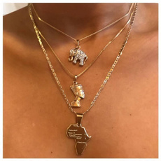 Women, Jewelry, gold, personalitynecklace