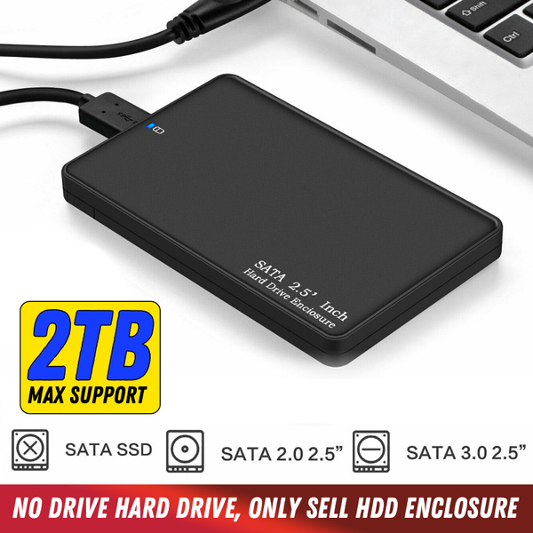 Black 2.5 inch Hard Drive Enclosure USB 3.0 External Hard Drive Case for PC,Xbox 