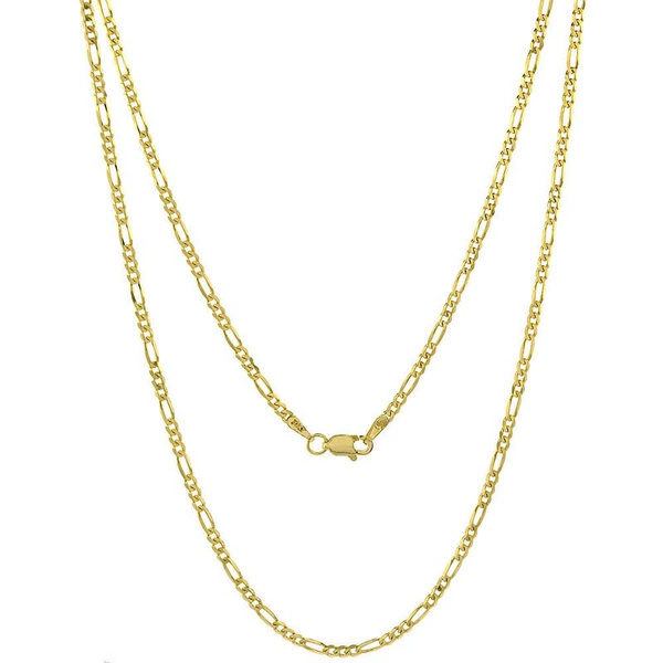 10k Solid Yellow Gold Figaro Chain 