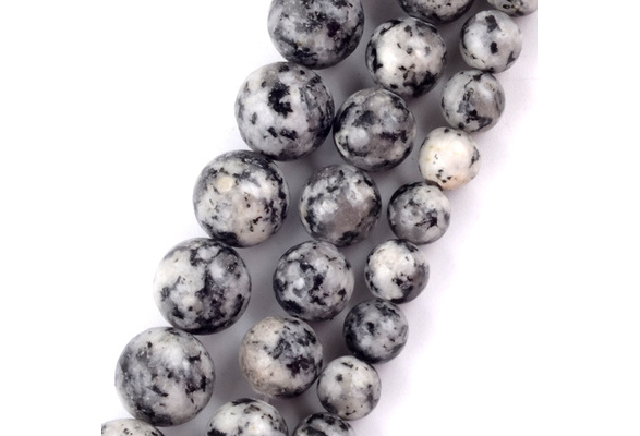 Natural Marble Beads, round, white black, approx 10mm dia (GB13815-10MM) 