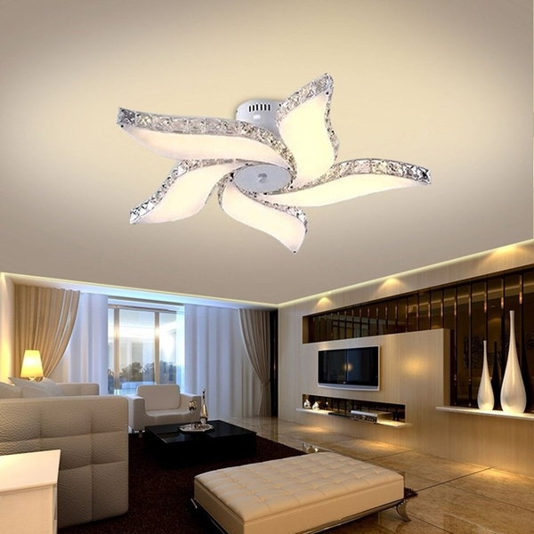 Elegant Modern Crystal Ceiling Fixture Lamps Chandelier LED Lighting Lights 