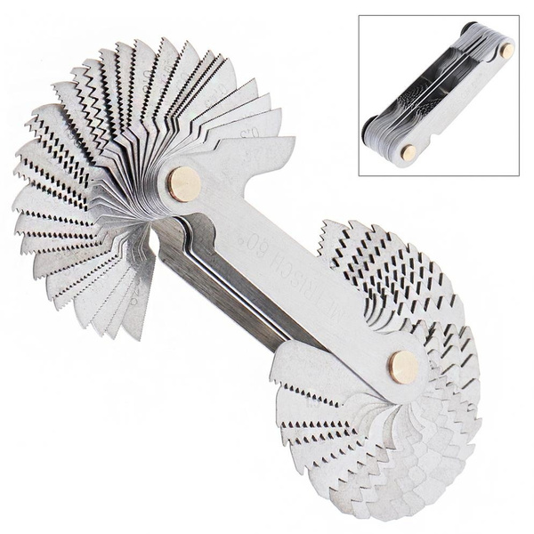 58pcs//set Screw Gauge Whitworth 55 Degree Metrisch 60 Degree Thread Pi SE