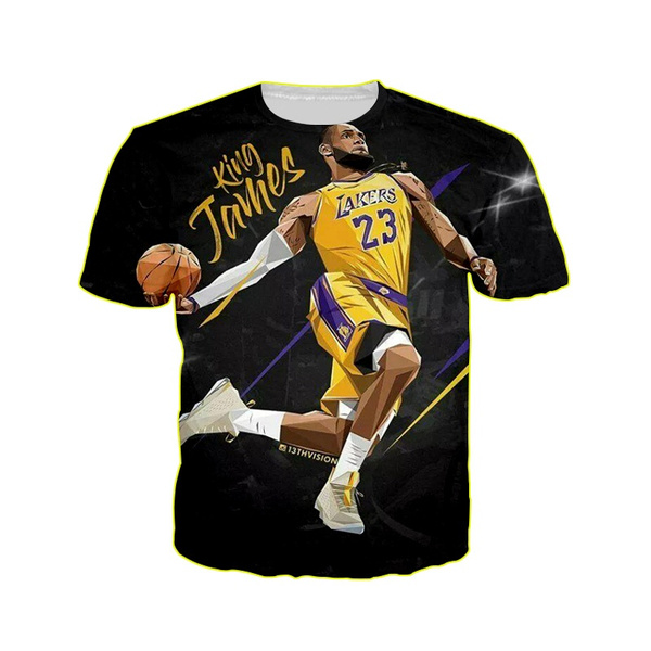 T Shirt 3d Short Printed The King LeBron James 23 Laker Personality  Creative Novelty Casual Hip Hop short sleeves