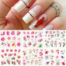 butterfly, Nails, nail stickers, Flowers