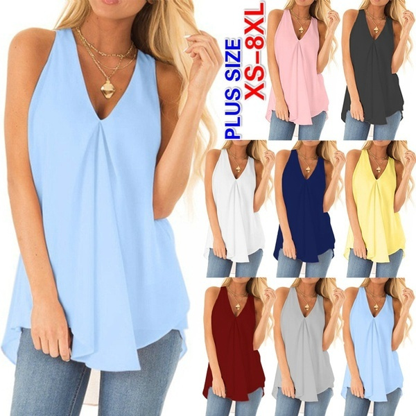 chiffon vest top plus size