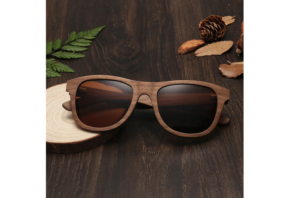 New Retro Bamboo Sunglasses Men Wooden Bamboo Glasses Men Brand Designer  Fashion Square Sport Outdoor Wood Sun Glasses Male Faux wood glasses