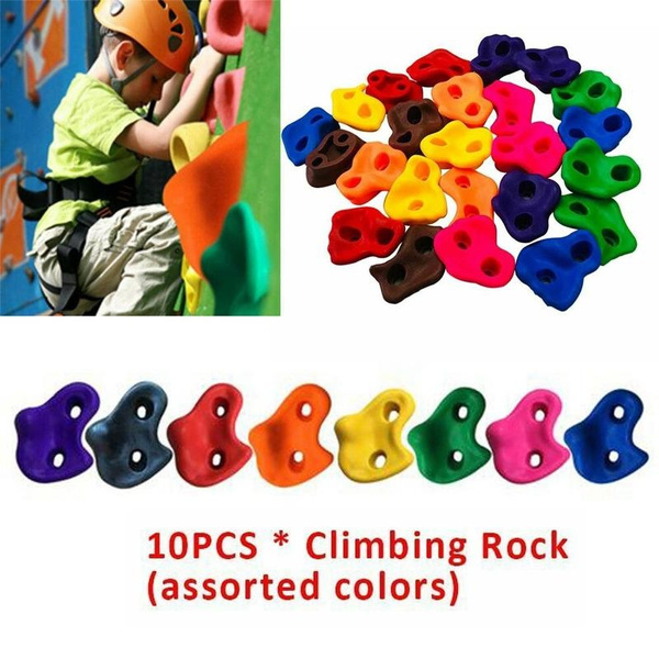 10Pcs Rock Climbing Wall Stones Hand Feet Holds Grip Set Swing New L8O6 