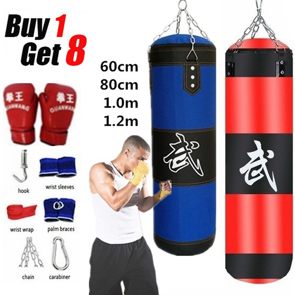 Heavy Hanging Punching Bag Kit Boxing MMA Training W/ Chain Hook 