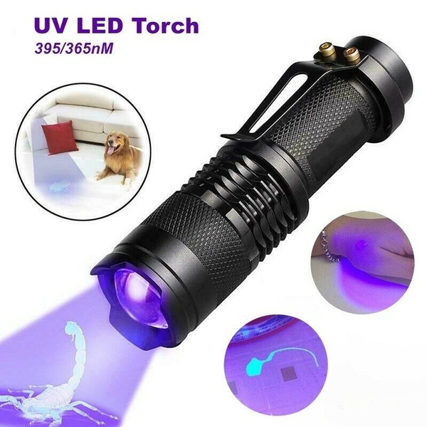 UV Ultra Violet LED Flashlight Blacklight 395/365nM Inspection Lamp Torch Vy