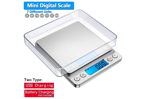 /1g-Silver 22Ib Mancru Electronic Kitchen Scale,Storage Battery for Charging and Battery,Maximum Capacity 10kg 