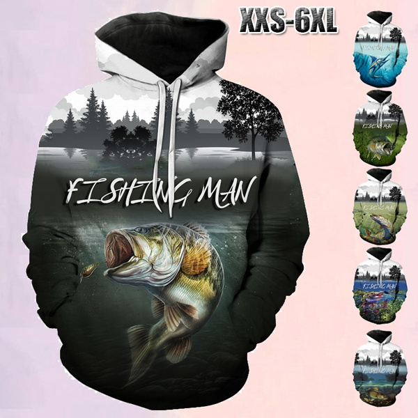 New Sweatshirt Hoodies Men Women Cool Creative 3D Print Fishing