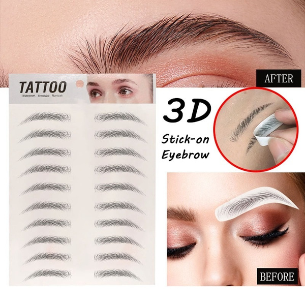 2 Pcs 3D Hair-Like Authentic Eyebrows, Waterproof Imitation Ecological  Natural Tattoo Eyebrow Stickers, Grooming Shaping Brow Shaper Makeup Eyebrow  Transfer - Walmart.com