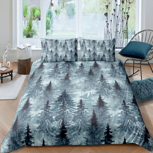 Smoky Mountain Duvet Cover Pine Forest, Forest Twin Bed Sheets
