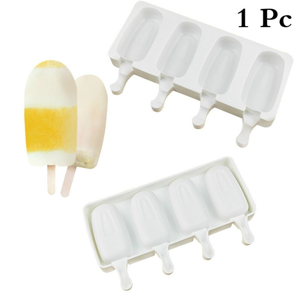 1pc Plastic 4-cavity Ice Cream Bar Mold