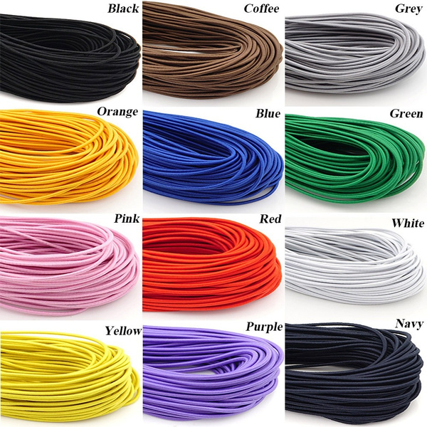 1mm 2mm Round Elastic Cord Beading Elastic Thread Rope with Nylon Outside  and Rubber Inside DIY Bracelet Sewing Accessories - AliExpress