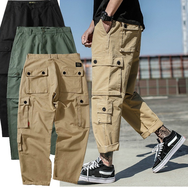Men Cargo Pants Casual Multi Pocket 
