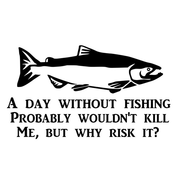 Download 20 3cm 11 4cm Funny Fishing Sticker Fish Lure Fly Reel Personality Fashion Car Stickers Motorcycle Decals Black Sliver Wish