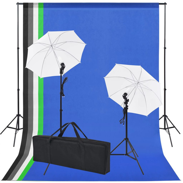 Photo Studio Set: 5 Colorful Backgrounds & amp; 2 umbrellas Fotostudio ...