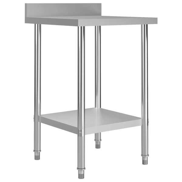 Kitchen Work Table with Backsplash 60x60x93 cm Stainless Steel KüchenArbeitstisch Keuken