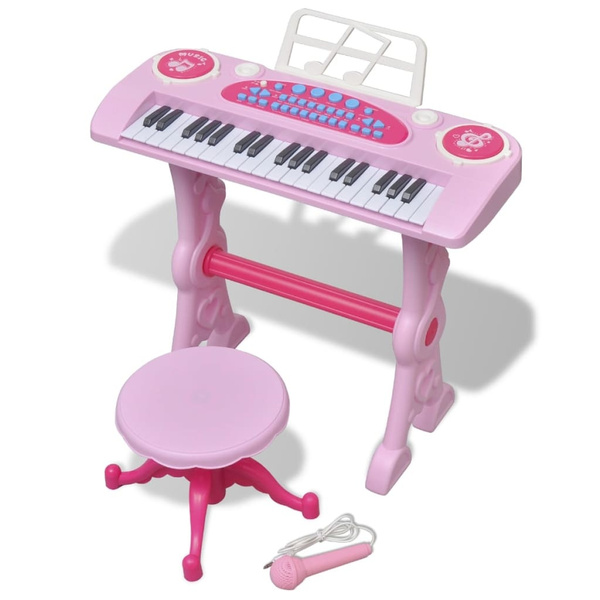 Toy keyboard and sales stool