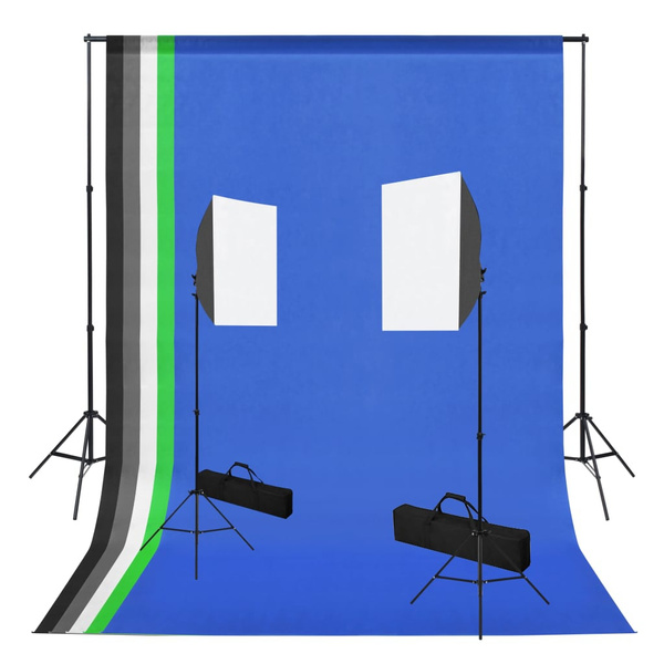 Photo Studio Kit with Softbox Lights and Backdrops Fotostudio Set ...