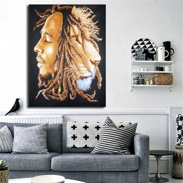 Reggae Bob Marley Lion Wallpaper Canvas Painting Print Bedroom Home Decor  Modern Wall Art Oil Painting Poster Picture | Wish
