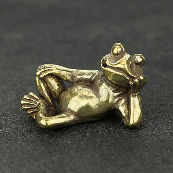 Brass FROG Swimming Frog Brass Collectible Brass Decor Amphibian Retro Decor Vintage Brass Frog Frog Figurine GIFT
