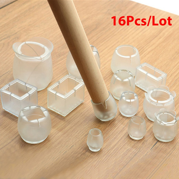 16x Soft Silicone Furniture Leg Protection Cover Table Feet Pad Floor Protector~ 