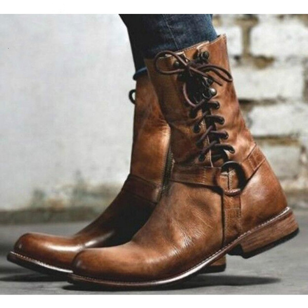 zapatos mujer 2020 Oto o e Invierno botines retro botas de cuero