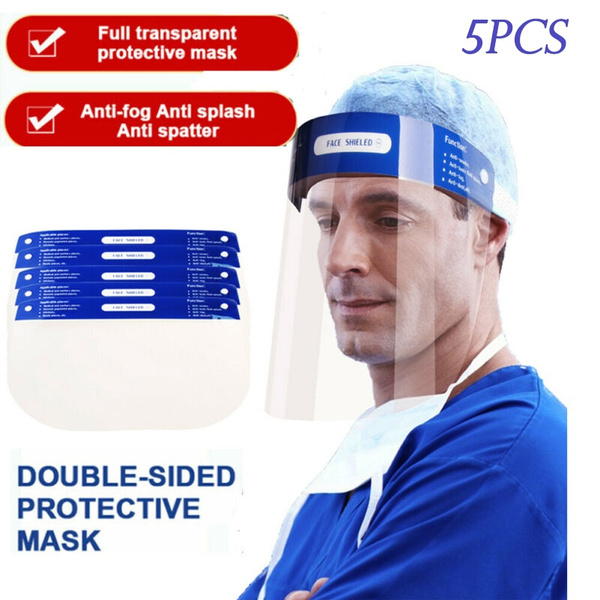 5 PCS Safety Full Face Shield Reusable Washable Protection Cover Face Mask 