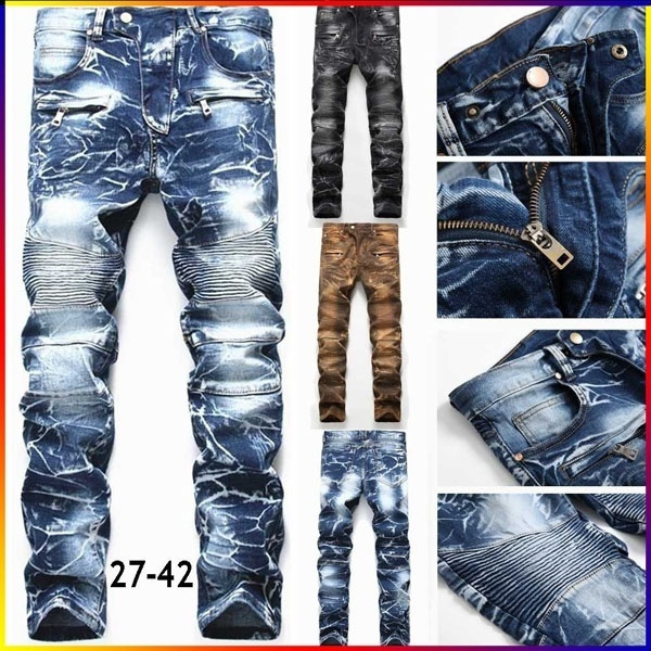 black biker jeans size 42