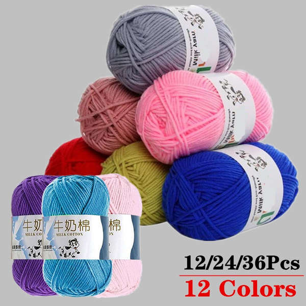 1/2/3Bag Crochet Yarn Milk Cotton Knitting Yarn Soft Warm Baby Yarn for  Hand Knitting Supplies