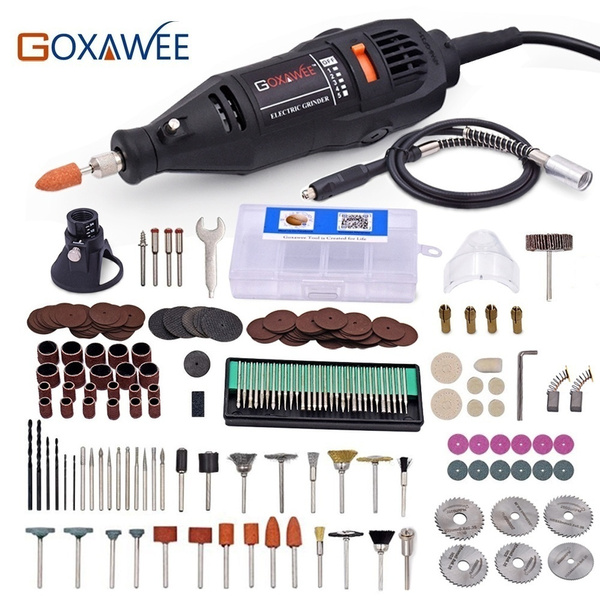 GOXAWEE 110V 220V Rotary Tool Kit with Keyless Chuck and Flex