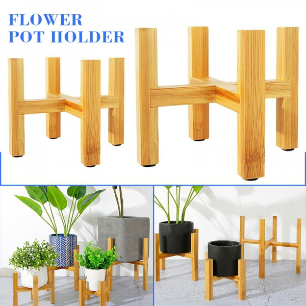 Wooden Shelf Rack Holder Plant Flower Pot Stand Wood Home Garden Display Tool 