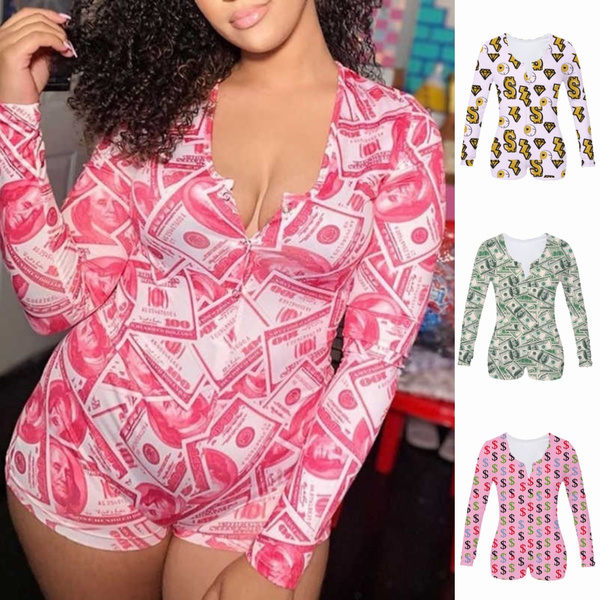 5 Colors Women Fashion Dollar Cash Printed One Piece Money Print