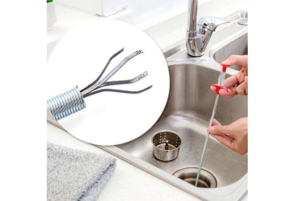 Drain Clog Water Sink Cleaner Snake Unblocker Kitchen Bath Rod