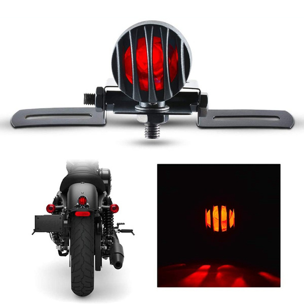 Motorcycle LED Tail Light – Red Running/Brake/Tail Light For Harley Bobber, Chopper, Cafe Racer | 12V Aluminum Housing