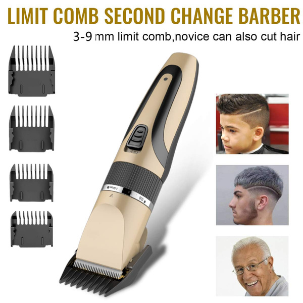 Men Barber Hair Clipper Rechargeable Electric Cutting Machine Beard Trimmer  Comb