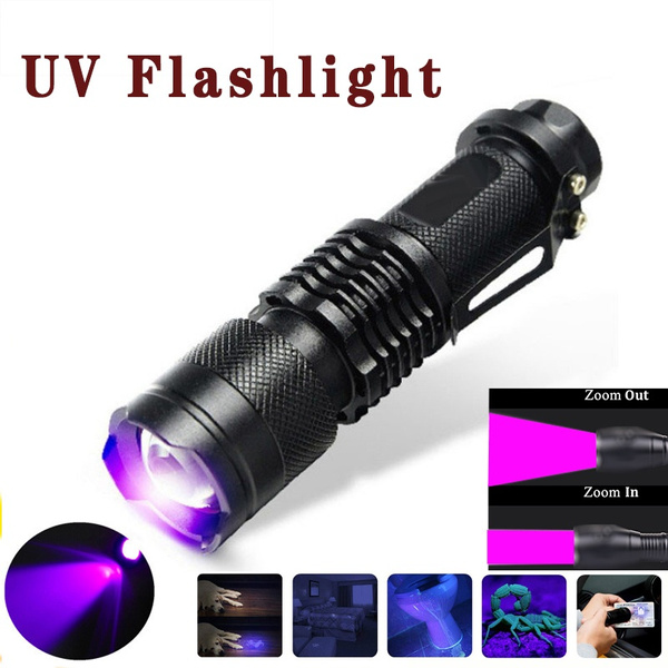 Flashlight Ultraviolet Torch With Zoom Function Mini UV Black/Scorpion Light 