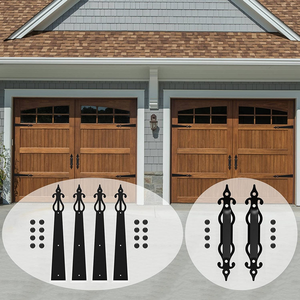 Details about  / Garage Door Hinges Handles Hardware Kit Household Carriage Decorative Accent Set